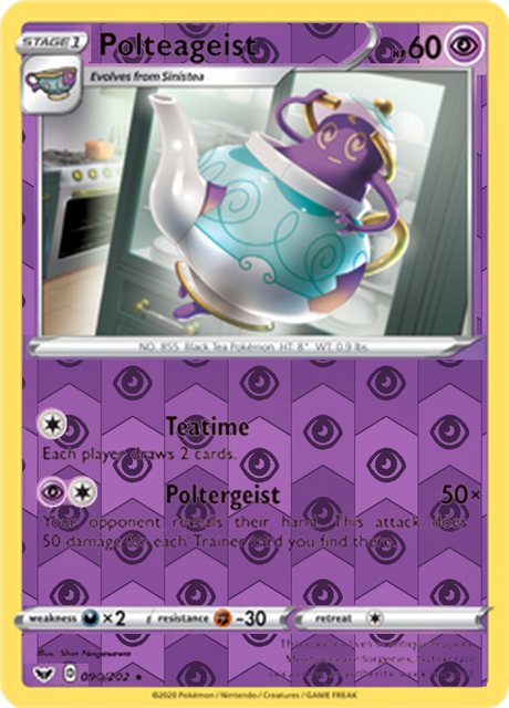 Polteageist 090, Sword & Shield Base Set Singles, Reverse Holo, representative matte composite