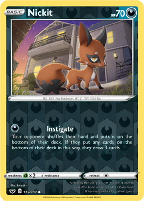 Nickit 125, Sword & Shield Base Set Singles, Reverse Holo, representative matte composite