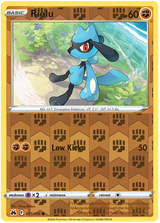 Riolu 071, Crown Zenith Singles Base, Reverse Holo, representative matte composite