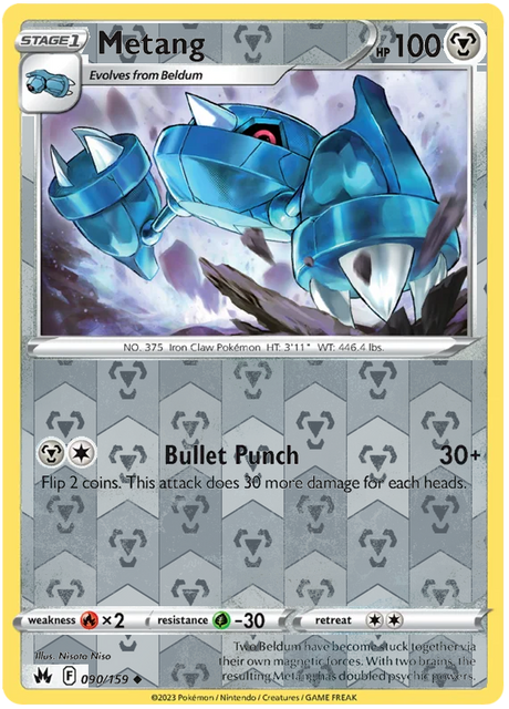 Metang 090, Crown Zenith Singles Base, Reverse Holo, representative matte composite