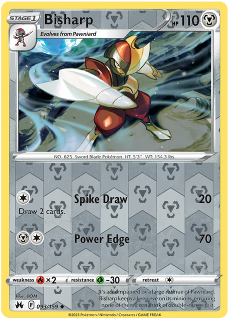 Bisharp 093, Crown Zenith Singles Base, Reverse Holo, representative matte composite