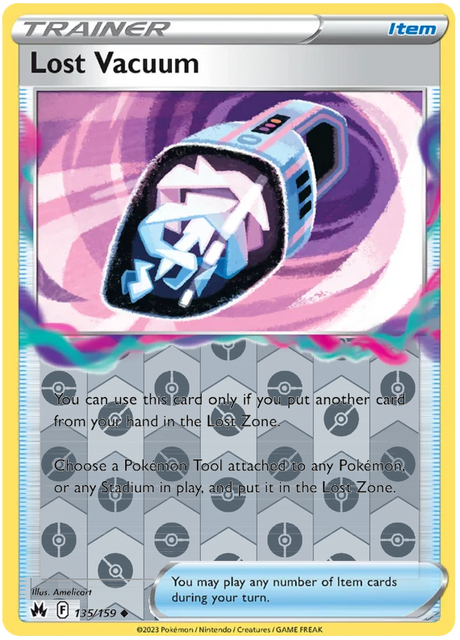 Lost Vacuum 135, Crown Zenith Singles Base, Reverse Holo, representative matte composite