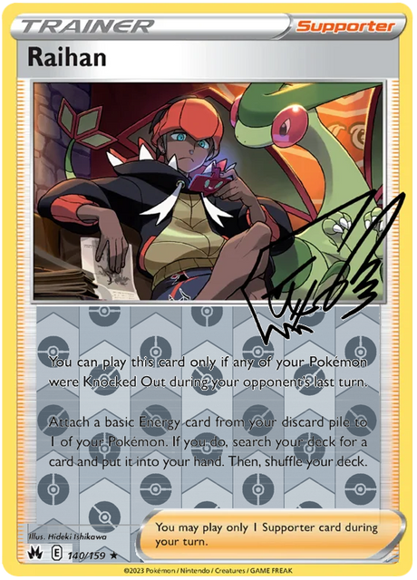 Raihan 140, Crown Zenith Singles Base, Reverse Holo, representative matte composite