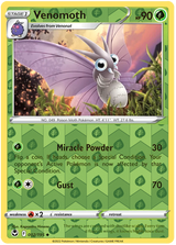 Venomoth 002, Silver Tempest Base, Reverse Holo, representative matte composite