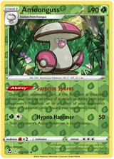 Amoonguss 012, Silver Tempest Base, Reverse Holo, representative matte composite