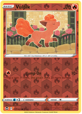 Vulpix 017, Silver Tempest Base, Reverse Holo, representative matte composite
