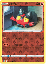 Litten 030, Silver Tempest Base, Reverse Holo, representative matte composite