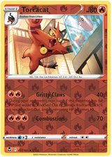 Torracat 031, Silver Tempest Base, Reverse Holo, representative matte composite