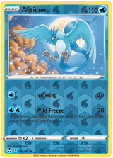 Articuno 036, Silver Tempest Base, Reverse Holo, representative matte composite
