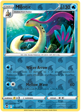 Milotic 040, Silver Tempest Base, Reverse Holo, representative matte composite