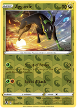 Zygarde 134, Silver Tempest Base, Reverse Holo, representative matte composite