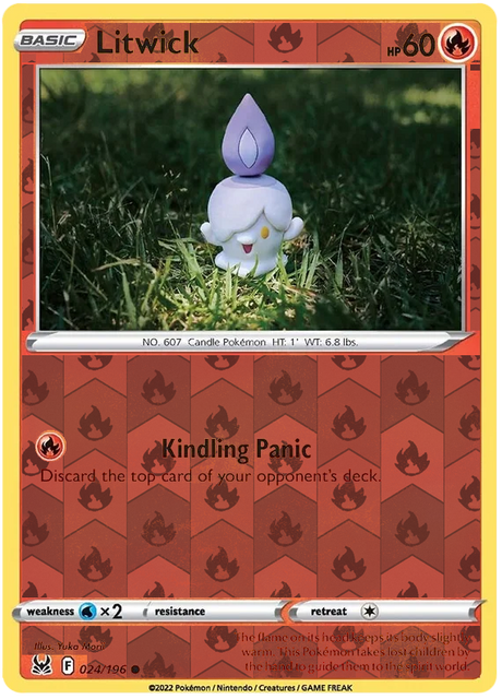 Litwick 024, Lost Origin Base Singles, Reverse Holo, representative matte composite