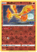 Moltres 012, Pokemon Go Singles, Reverse Holo, representative matte composite