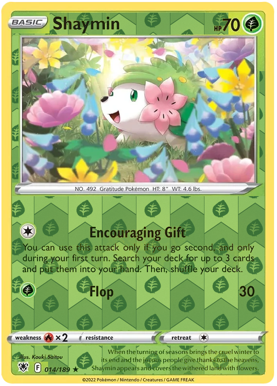Shaymin 014, Astral Radiance Singles, Reverse Holo, representative matte composite