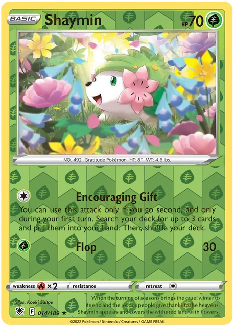 Shaymin 014, Astral Radiance Singles, Reverse Holo, representative matte composite