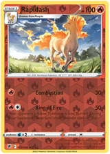 Rapidash 022, Astral Radiance Singles, Reverse Holo, representative matte composite