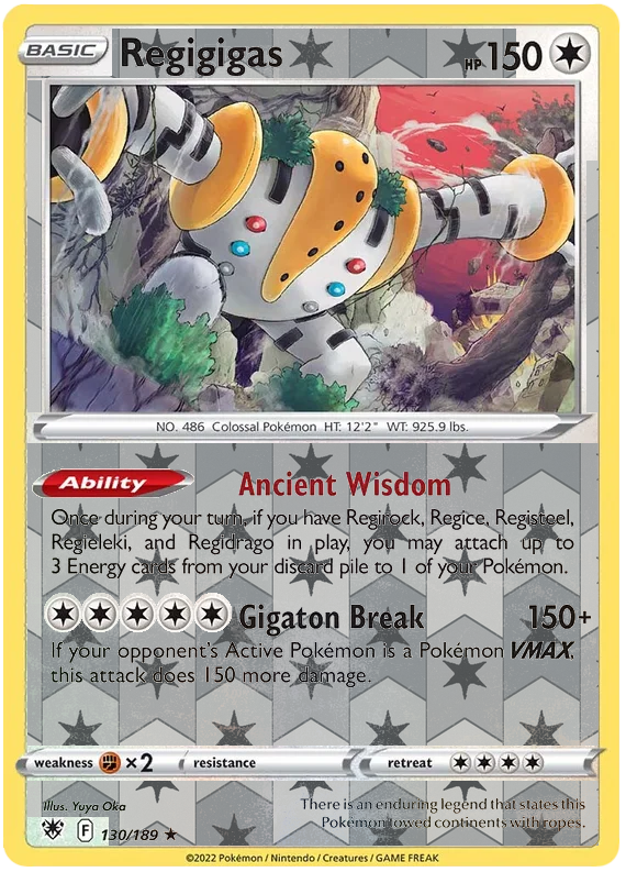 Regigigas 130, Astral Radiance Singles, Reverse Holo, representative matte composite