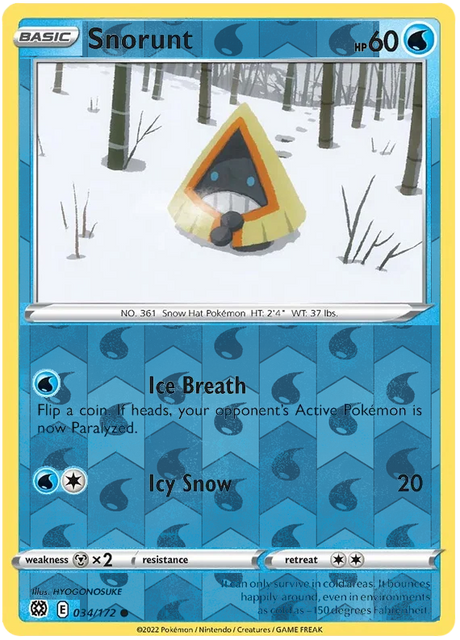 Snorunt 034, Brilliant Stars Singles, Reverse Holo, representative matte composite
