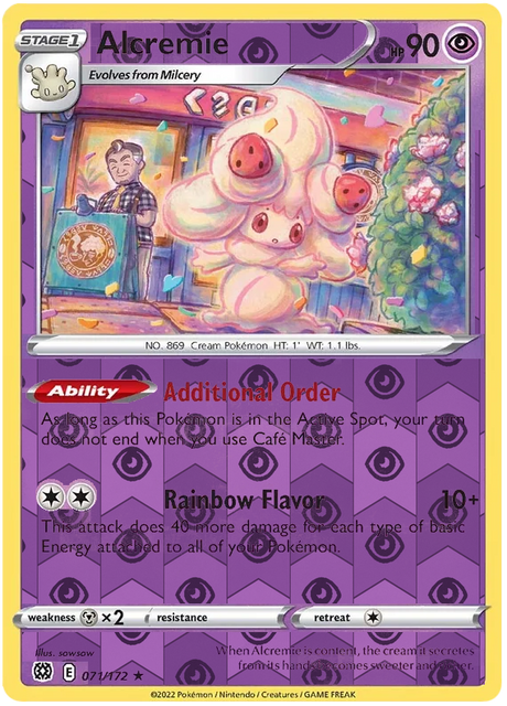 Alcremie 071, Brilliant Stars Singles, Reverse Holo, representative matte composite