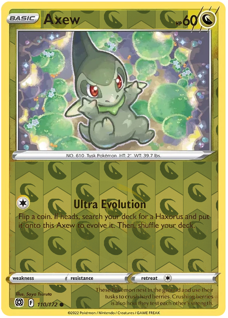 Axew 110, Brilliant Stars Singles, Reverse Holo, representative matte composite