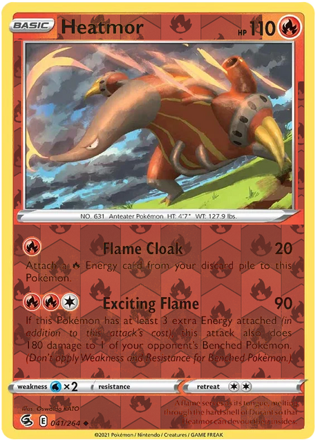 Heatmor 041, Fusion Strike Singles, Reverse Holo, representative matte composite