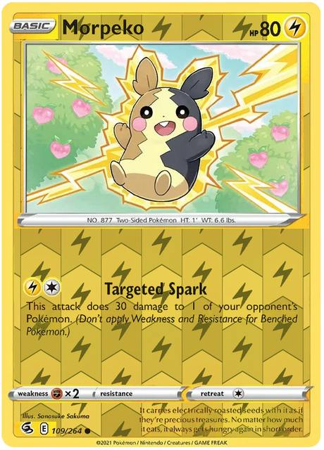 Morpeko 109, Fusion Strike Singles, Reverse Holo, representative matte composite