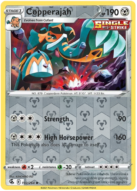 Copperajah 192, Fusion Strike Singles, Reverse Holo, representative matte composite