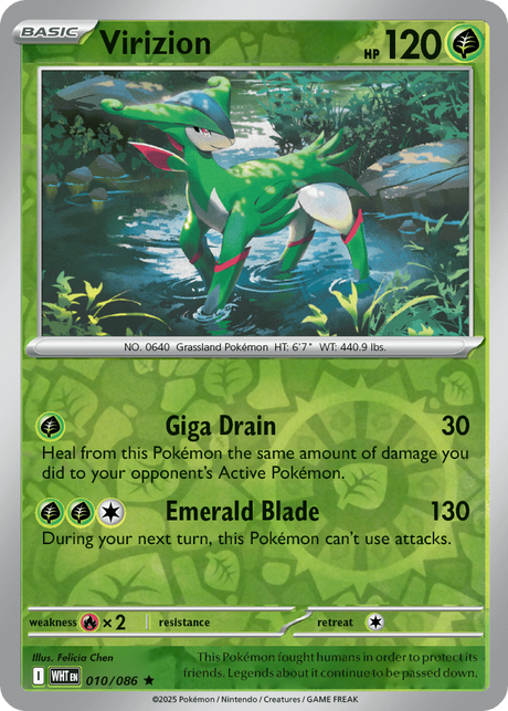 Virizion 010/086 White Flare Reverse Holo