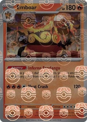 Emboar 013/086 White Flare Master Ball Reverse Holo