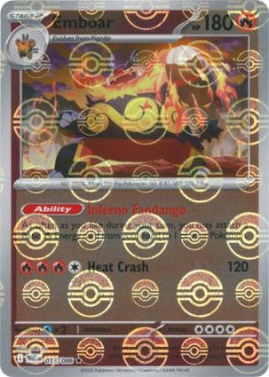 Emboar 013/086 White Flare Poké Ball Reverse Holo