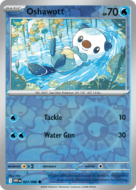 Oshawott 021/086 White Flare Reverse Holo