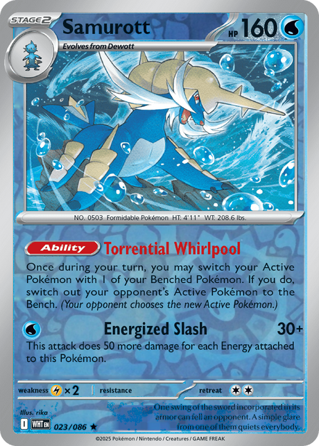 Samurott 023/086 White Flare Reverse Holo
