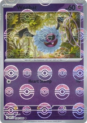 Woobat 036/086 White Flare Poké Ball Reverse Holo