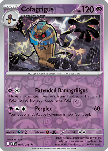 Cofagrigus 040/086 White Flare Reverse Holo