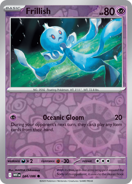 Frillish 044/086 White Flare Reverse Holo