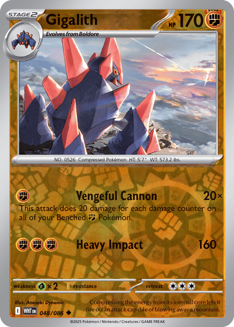 Gigalith 048/086 White Flare Reverse Holo