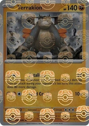 Terrakion 054/086 White Flare Master Ball Reverse Holo