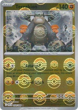 Terrakion 054/086 White Flare Poké Ball Reverse Holo