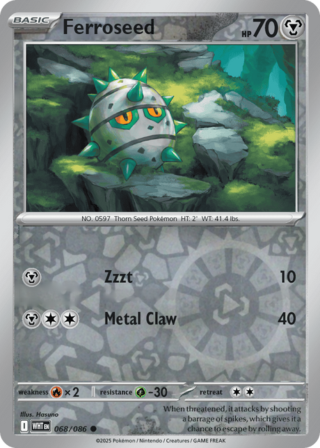 Ferroseed 068/086 White Flare Reverse Holo