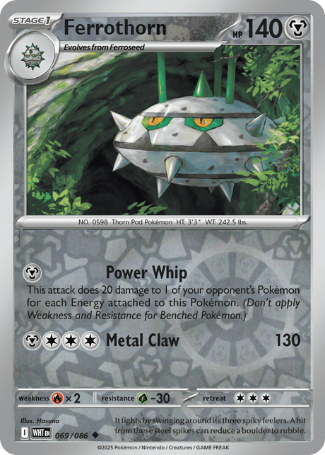 Ferrothorn 069/086 White Flare Reverse Holo