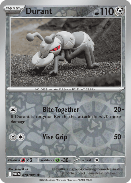 Durant 070/086 White Flare Reverse Holo