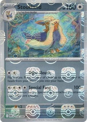 Stoutland 076/086 White Flare Master Ball Reverse Holo