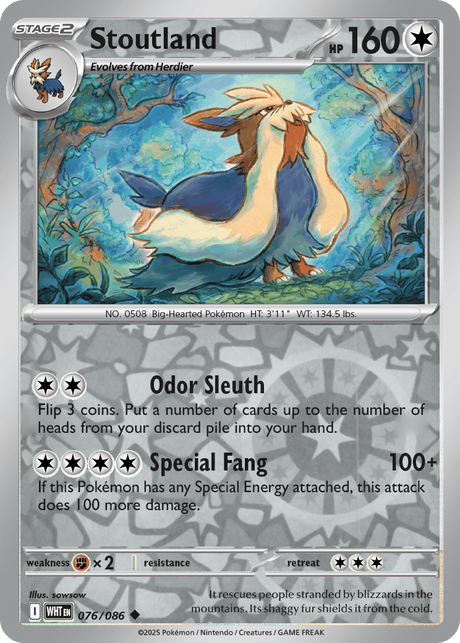 Stoutland 076/086 White Flare Reverse Holo