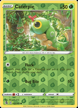 Caterpie 001/264, Fusion Strike, Reverse Holo finish, representative matte composite