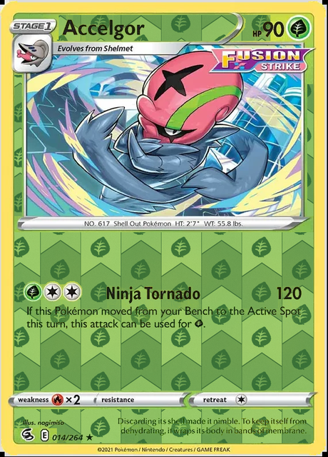 Accelgor 014/264, Fusion Strike, Reverse Holo finish, representative matte composite