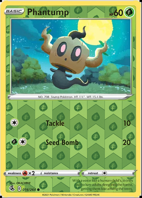 Phantump 016/264, Fusion Strike, Reverse Holo finish, representative matte composite