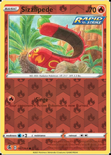 Sizzlipede 047/264, Fusion Strike, Reverse Holo finish, representative matte composite