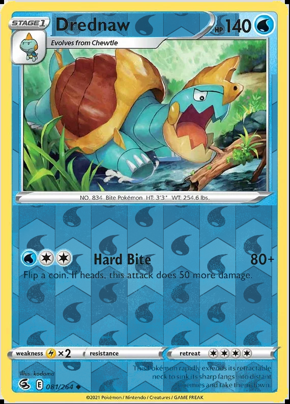 Drednaw 081/264, Fusion Strike, Reverse Holo finish, representative matte composite