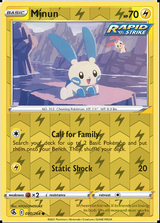 Minun 090/264, Fusion Strike, Reverse Holo finish, representative matte composite