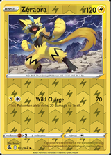 Zeraora 102/264, Fusion Strike, Reverse Holo finish, representative matte composite
